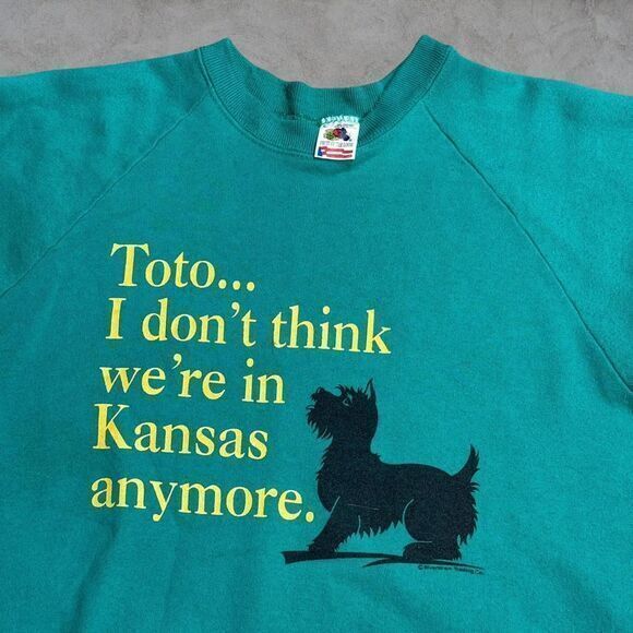 Vintage 90s Wizard Of Oz Toto Kansas Sweatshirt M Movie Tourist Disney Promo - Picture 2 of 3